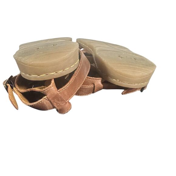 Born Brown Leather Strappy Comfort Sandals Sz 11 EU 43 Adjustable Slingback - Picture 7 of 9